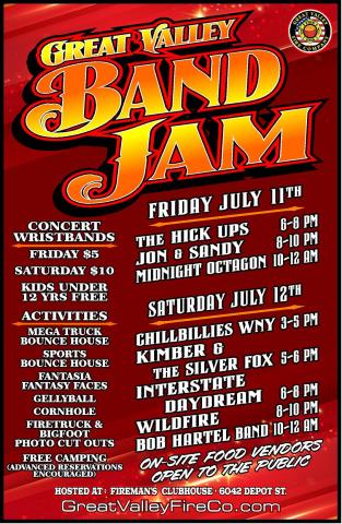 Poster for the 2025 Great Valley Band Jam